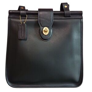 Coach Vtg Leather Handbag Weston Shopper Bag No. 9021 With Gold Hardware